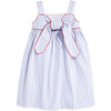 Rosie Dress, Blue Wide Oxford Stripe with Red - Dresses - 3
