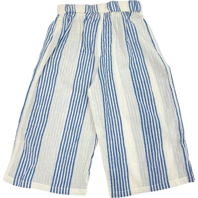 Girls Theodore Pant, Navy & White Stripe - Pants - 2
