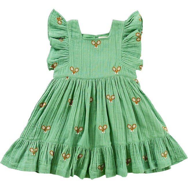 Girls Elsie Dress, Tennis Embroidery - Dresses - 1 - zoom