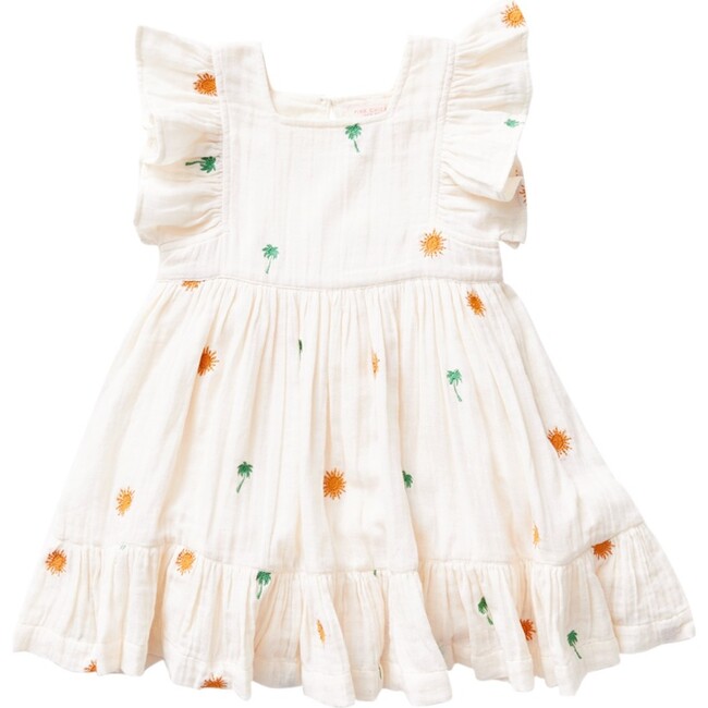 Girls Elsie Dress, Palm Embroidery
