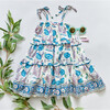 Girls Garden Dress, Slate Block Print - Dresses - 3 - thumbnail