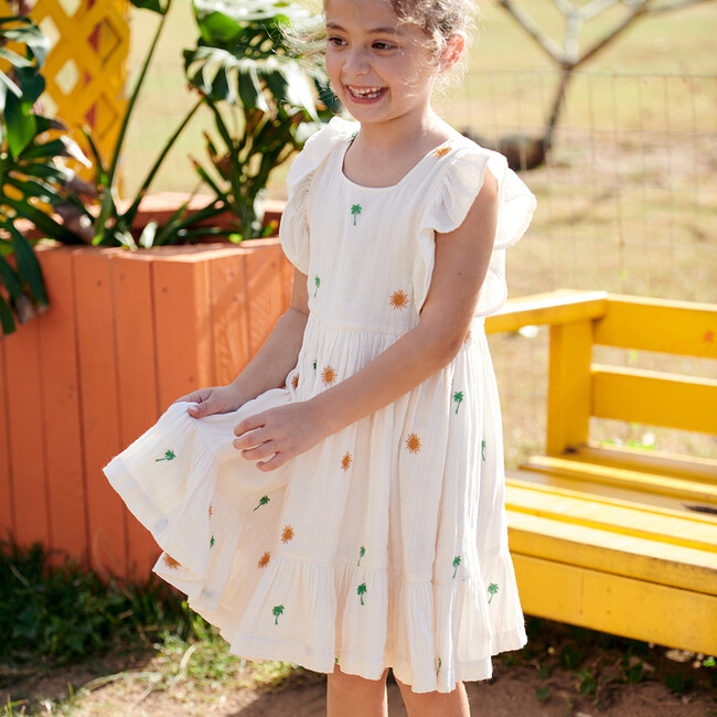 Girls Elsie Dress, Palm Embroidery - Dresses - 4