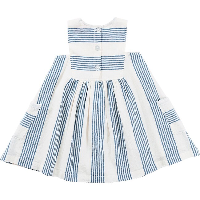 Girls Courtina Dress, Navy & White Stripe