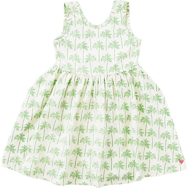 Girls Organic Steph Dress, Palms - Pink Chicken Dresses | Maisonette