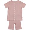 Ribbed Cardi Set, Sand - Pajamas - 1 - thumbnail
