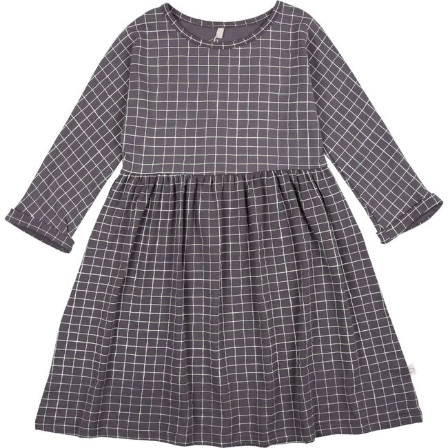 Grid Dress 3/4 Sleeve, Ash