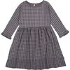 Grid Dress 3/4 Sleeve, Ash - Dresses - 1 - thumbnail