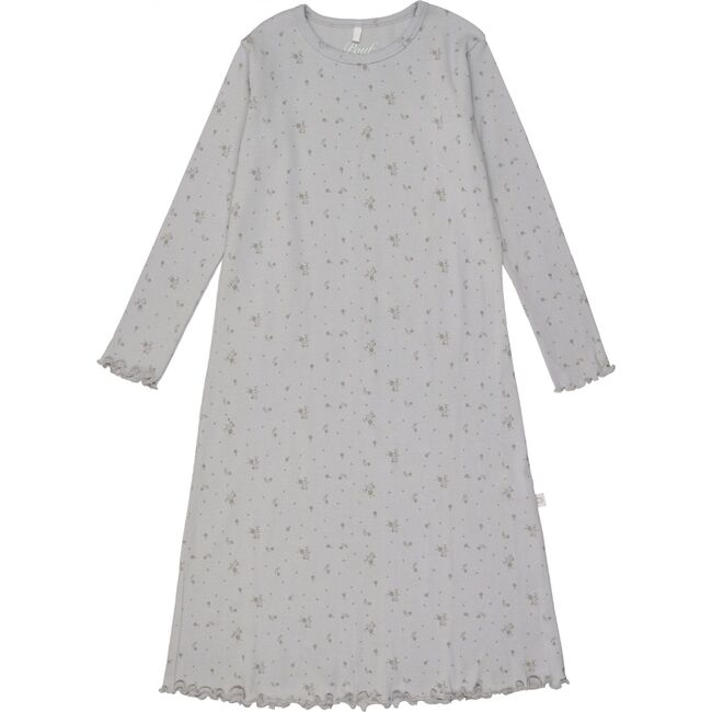 Floral Nightgown, Washed Blue