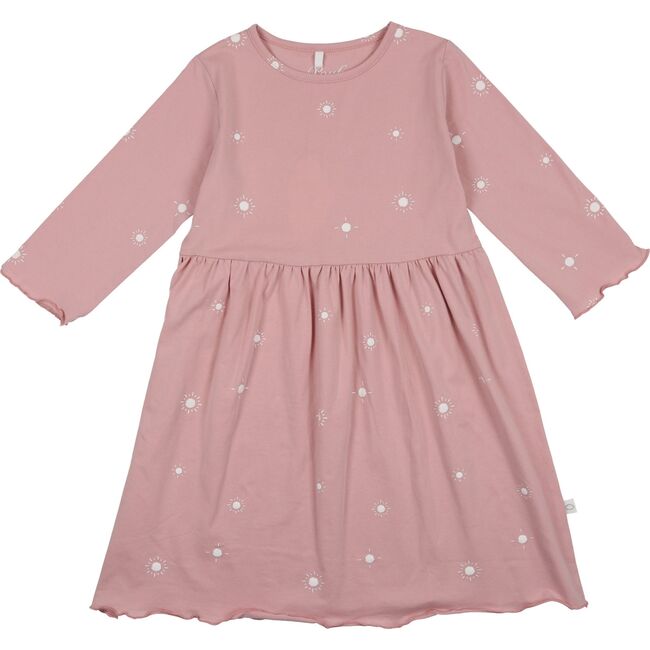 Sun Print 3/4 Sleeve Dress, Pink - Dresses - 1
