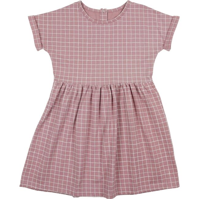 Grid Dress, Pink - Dresses - 1