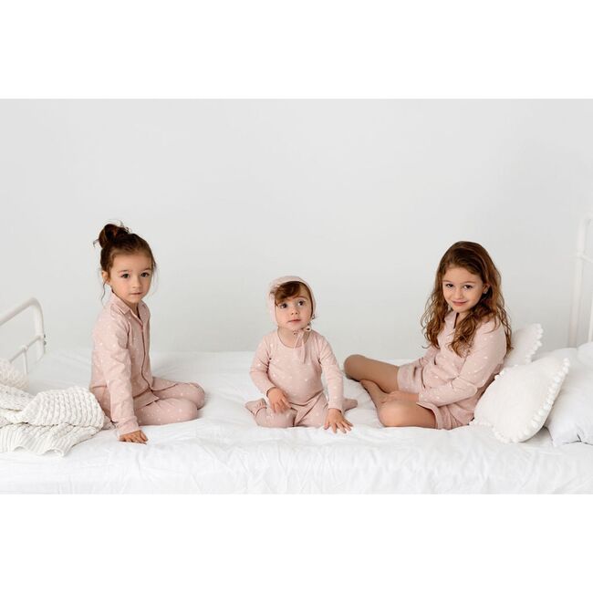 Star Print Footie, Pink - Pajamas - 3