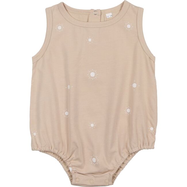 Sun Print Romper, Sand - Rompers - 1