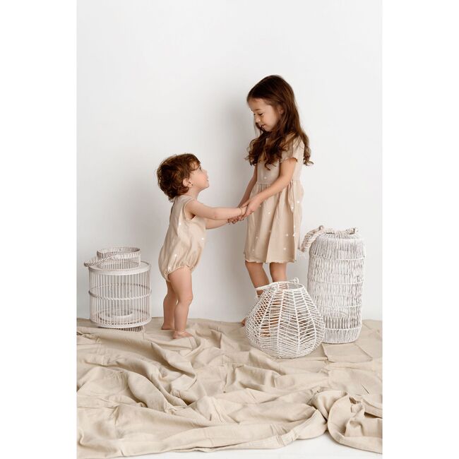 Sun Print Romper, Sand - Rompers - 4