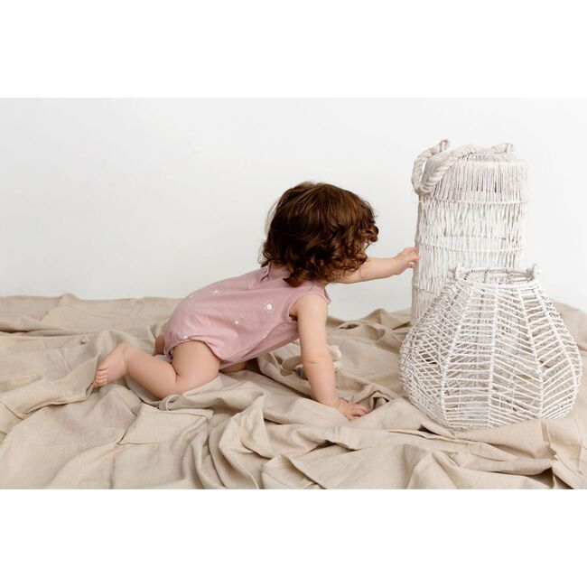 Sun Print Romper, Pink - Rompers - 3