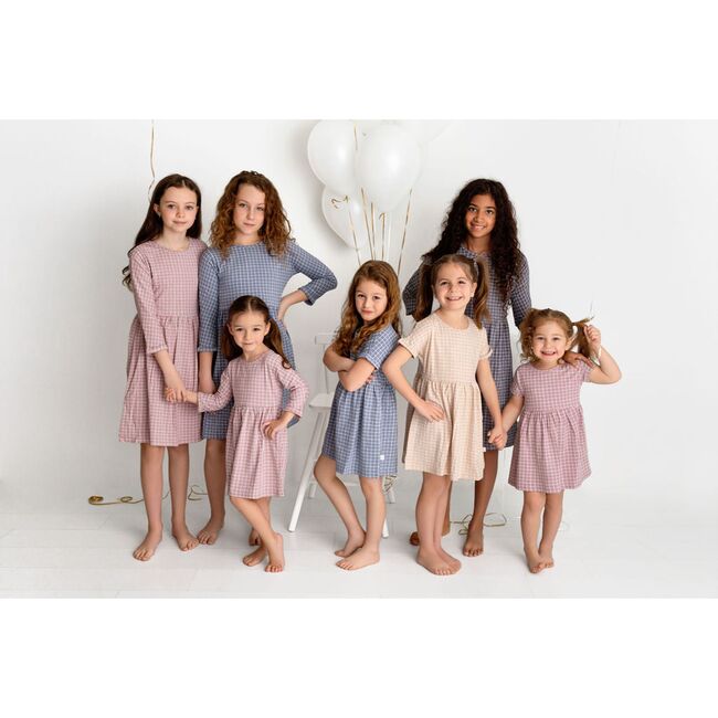 Grid Dress, Pink - Dresses - 4
