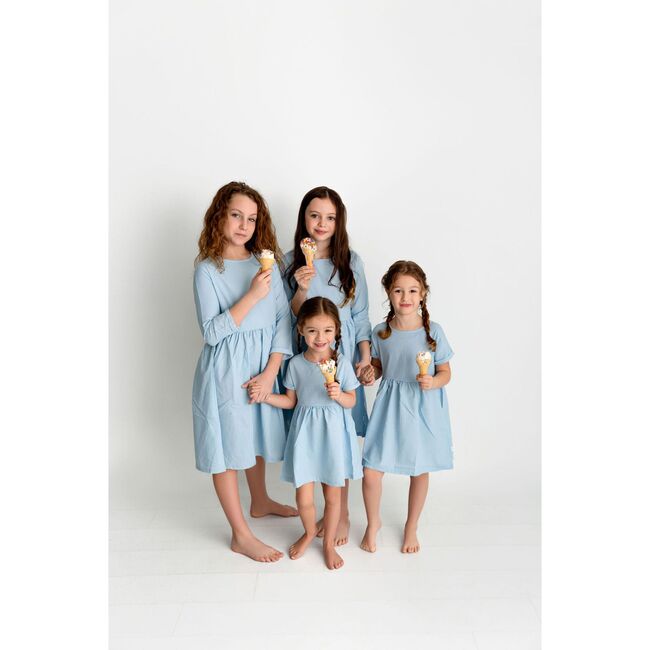 Denim 3/4 Sleeve Dress - Dresses - 3