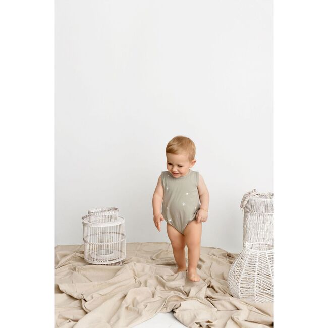 Sun Print Romper, Sage - Rompers - 5