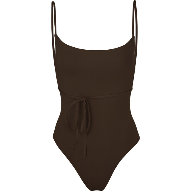 The Women's K.M. Tie One-Piece, Espresso - One Pieces - 1