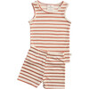 Merino Wool Short Johns, Sandstone Stripe - Pajamas - 1 - thumbnail