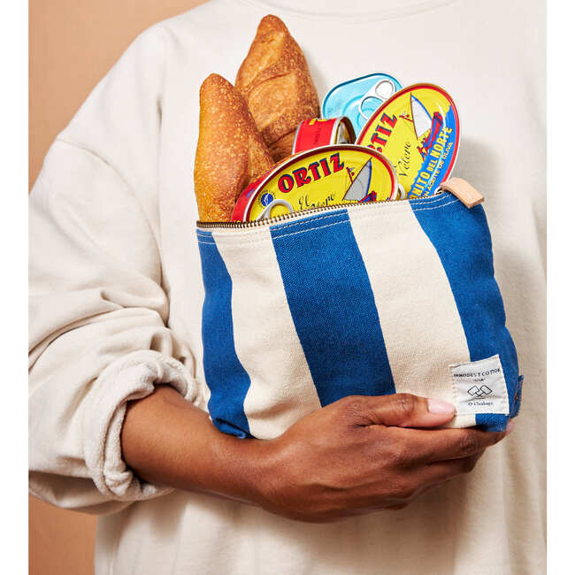 Sardine Pouch, Blue+White Stripe - Bags - 4
