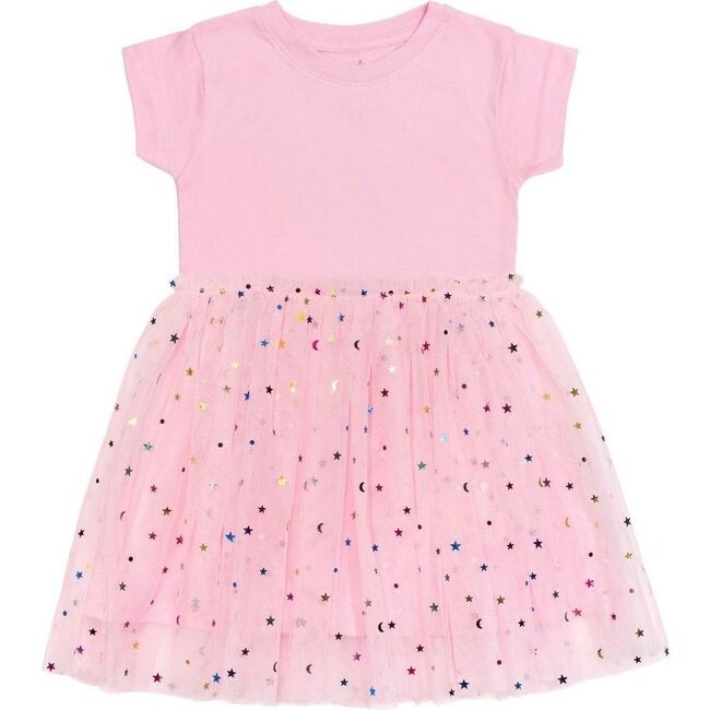 Pink Star Short Sleeve Dress Pink - Dresses - 1