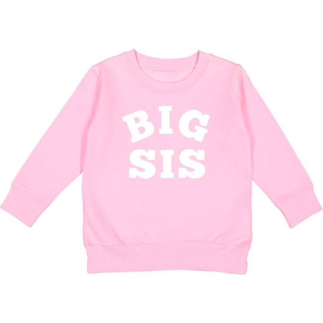 Big Sis White Long Sleeve Sweatshirt Light Pink - Sweatshirts - 1