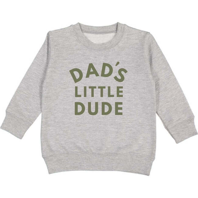 Dad's Little Dude Long Sleeve Sweatshirt Gray - Sweatshirts - 1