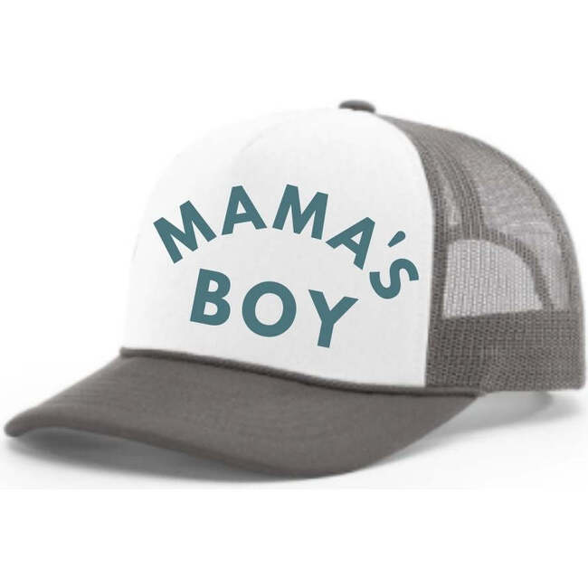 Mama's Boy Trucker Hat Charcoal & White