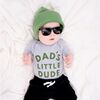 Dad's Little Dude Short Sleeve Bodysuit Gray - Shirts - 2