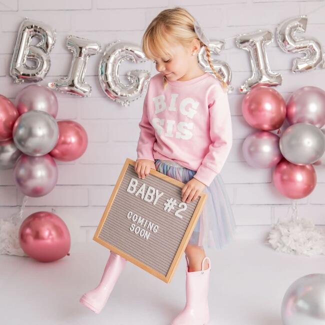 Big Sis White Long Sleeve Sweatshirt Light Pink - Sweatshirts - 3