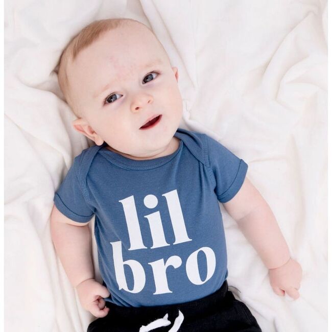Lil Bro Short Sleeve Bodysuit Indigo - Shirts - 3