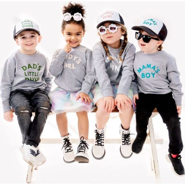 Dad's Little Dude Trucker Hat Charcoal & White - Hair Accessories - 5