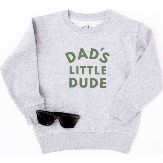 Dad's Little Dude Long Sleeve Sweatshirt Gray - Sweatshirts - 4