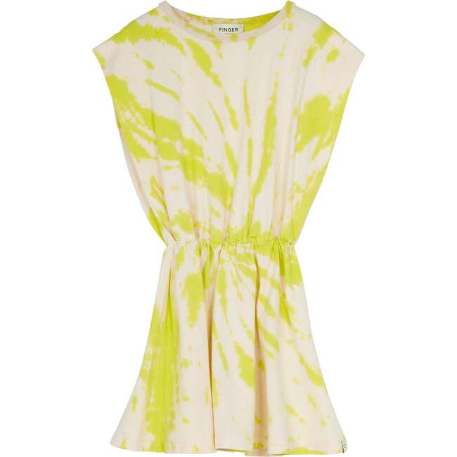 Billie Neon Lime Tie & Dye Dress, Yellow