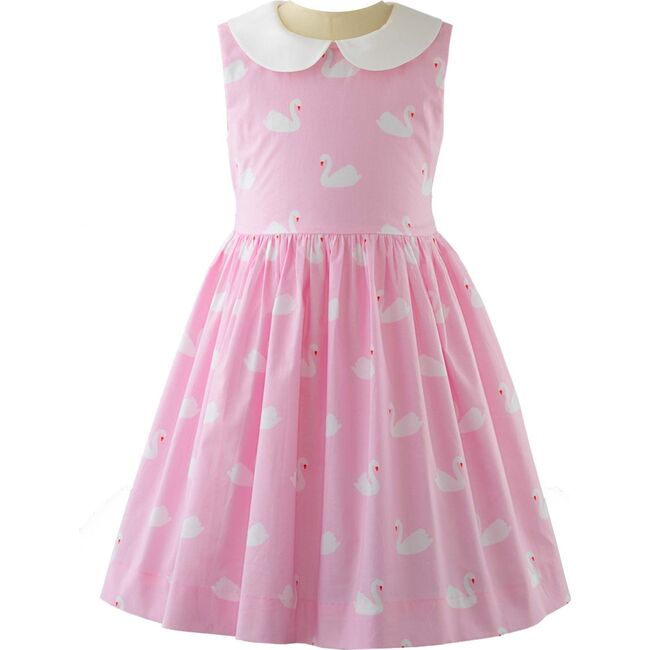 Swan Peter Pan Collar Dress, Pink
