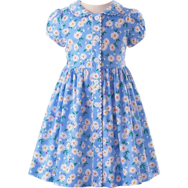 Blossom Button-front Dress, Blue