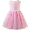 Daisy Tulle Party Dress, Pink - Dresses - 1 - thumbnail