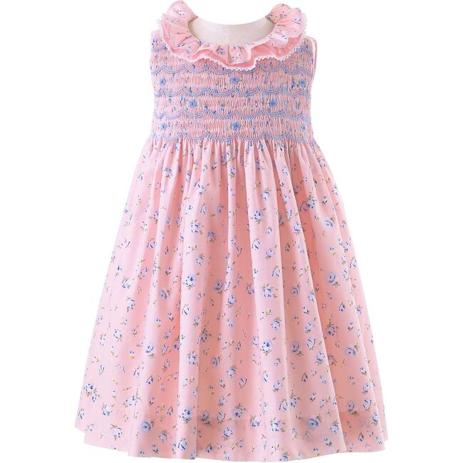 Rose Frill Smocked Dress & Bloomers, Pink