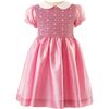 Taffeta Rosebud Smocked Dress, Pink - Dresses - 1 - thumbnail