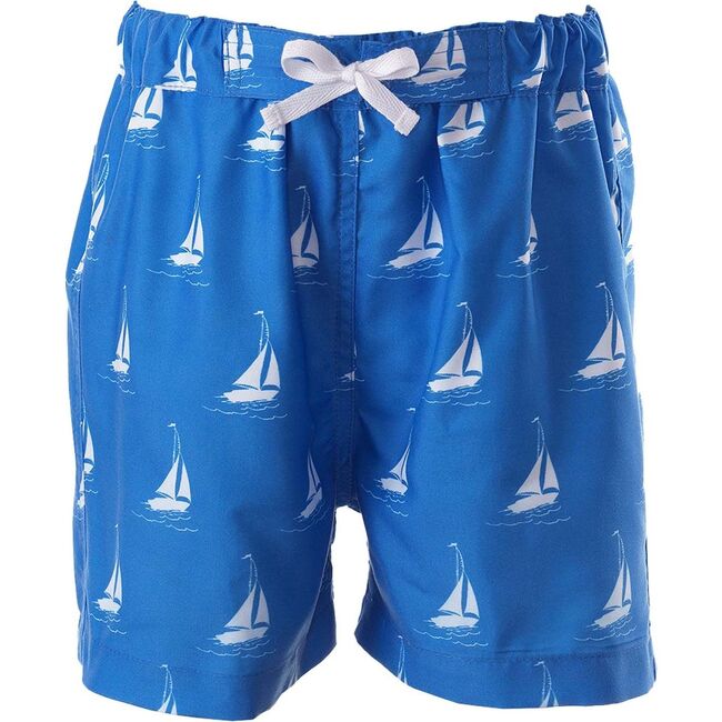 Sailboat Print Swimshorts, Blue