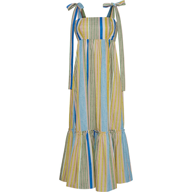 Women's Campbell Dress, Basketweave Stripe Multi
