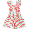 Remi Girl Romper, Aqua Carmine - Rompers - 1 - thumbnail