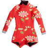 Kid Wetsuit, Red Floral - One Pieces - 1 - thumbnail