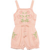 Floral Gauze Romper, Pink - Rompers - 1 - thumbnail