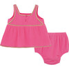 Embroidered Gauze Set, Pink - Blouses - 2