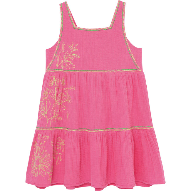Tiered Gauze Dress, Pink