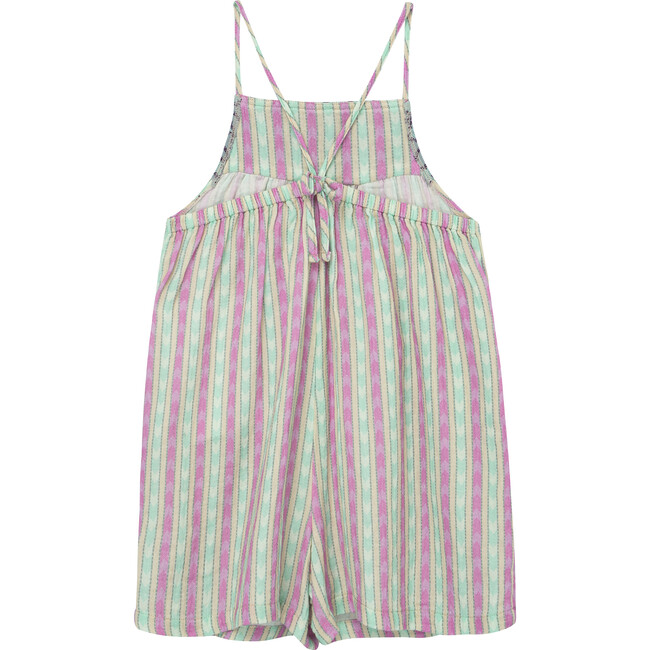 Jacquard & Gauze Romper, Stripe