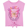 Butterfly Tie Front Top, Purple - Tees - 1 - thumbnail