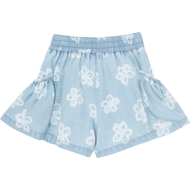 Floral Chambray Shorts, Indigo