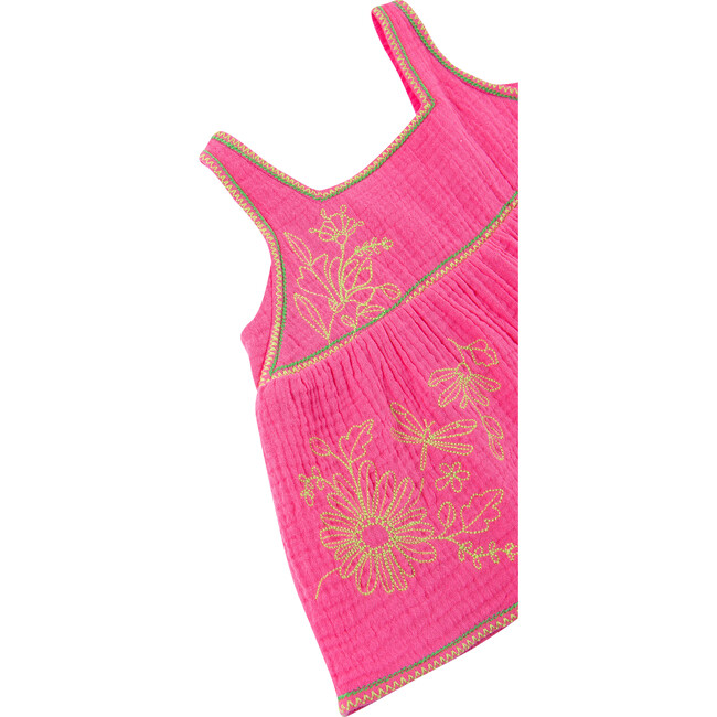 Embroidered Gauze Set, Pink - Blouses - 3